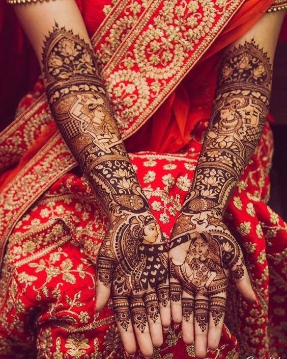 vẽ henna phong tục kết hôn ở Ấn Độ